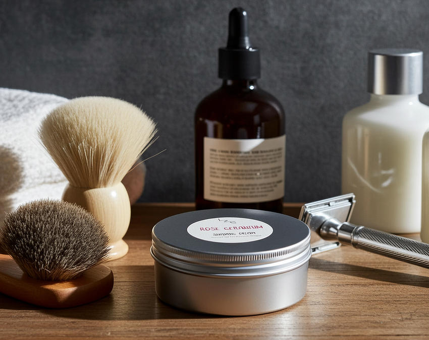 Pedicure Kit at Home for Extremely Smooth Feet and Legs 5 shaving cream rose geranium