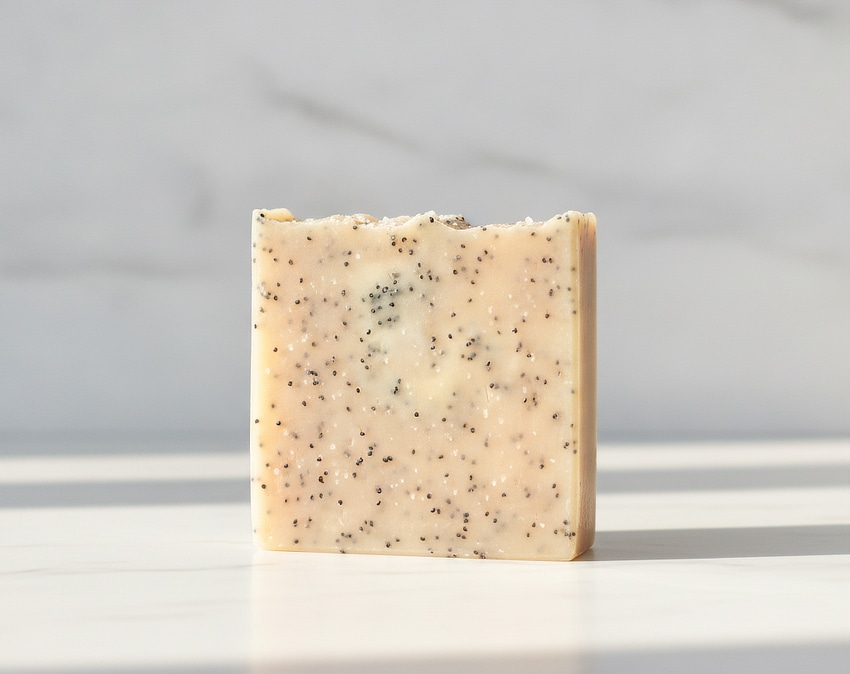 Lemon, Lemongrass and Poppy Seed Soap for Simple Summer Scrubbing 1 lemon lemongrass and poppy seed soap